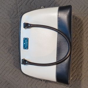 Kate Spade color block ivory and black purse